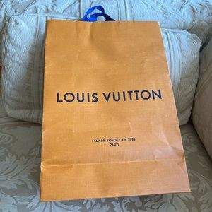 Louis Vuitton paper bag fits shoes and pocket bag.